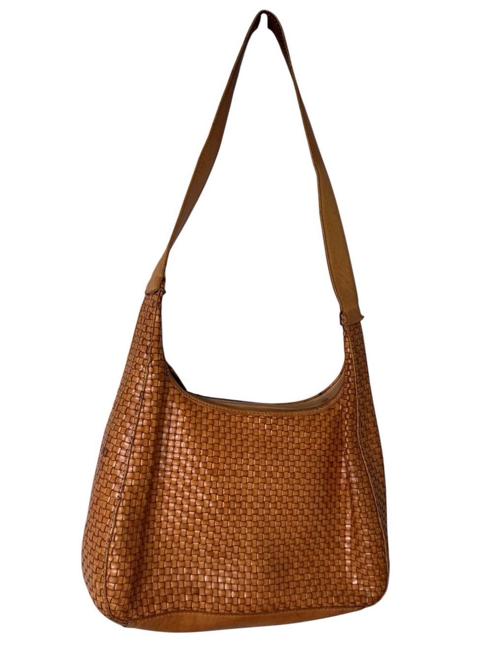 Vintage Lord & Taylor Woven Leather Hobo Shoulder Bag Y2K - Picture 2 of 12
